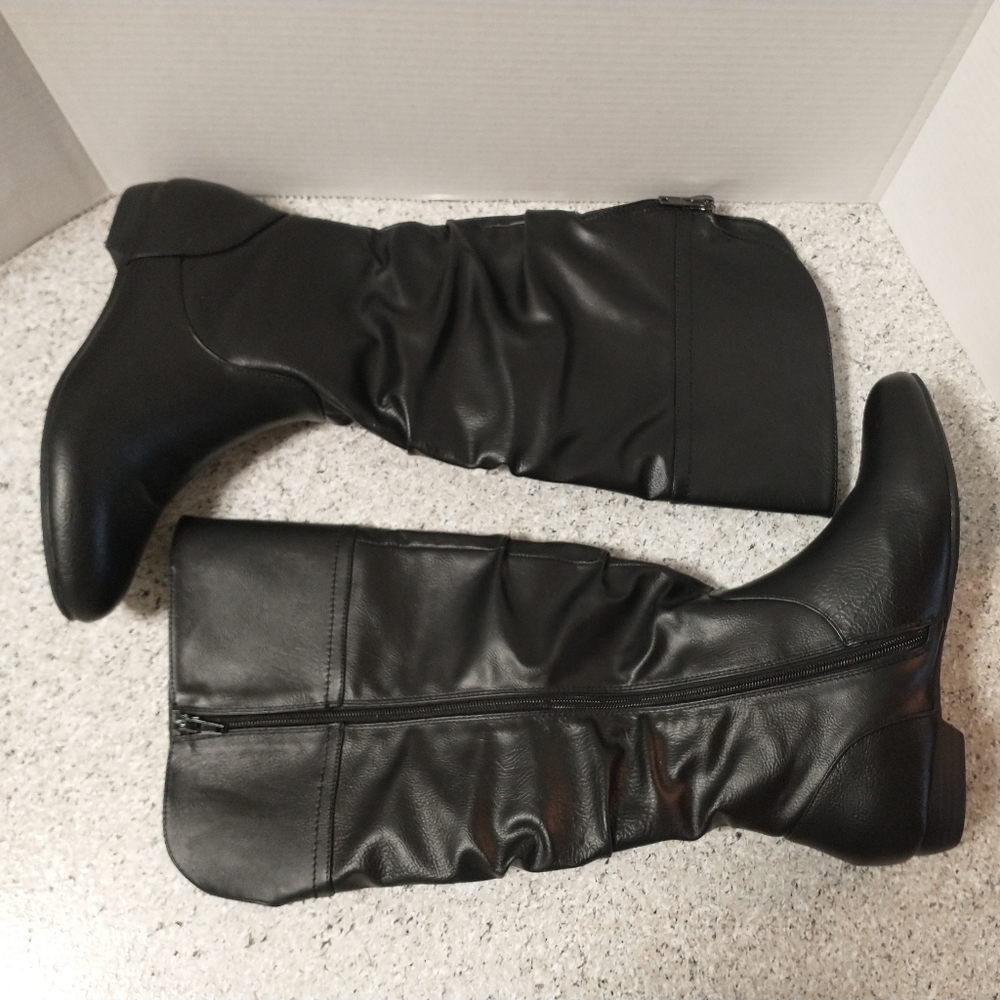 ID Required Twilite Black Faux Leather Boots, 9M